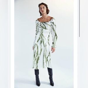 Top Closet | Inclined Taped Longsleeve Midi Dress